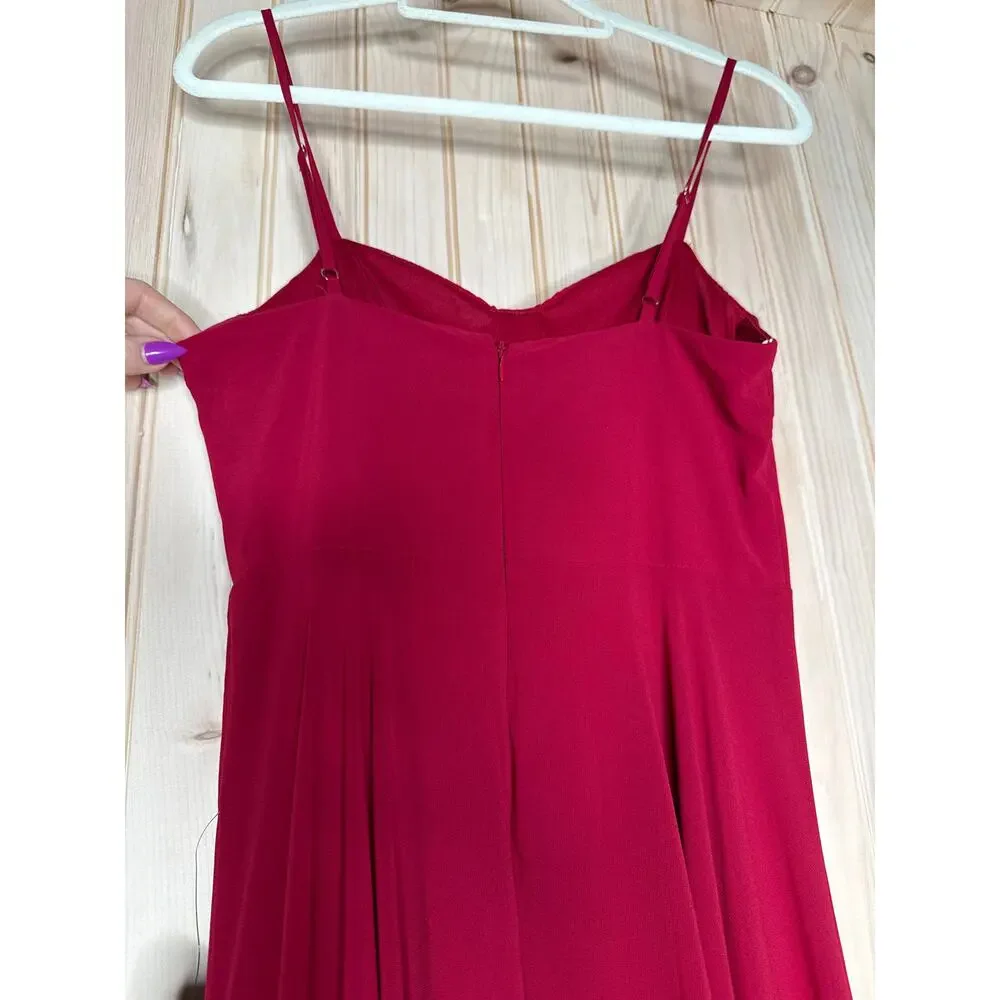 NWT Lulus Cause for Commotion Red Pleated Bustier Maxi Dress Gala Banquet Size S